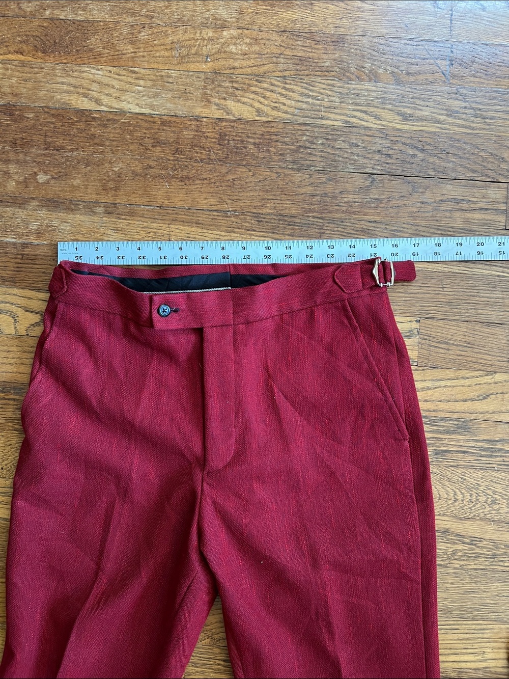 Men's Slim Tailored Red Pants - Picture 12 of 13